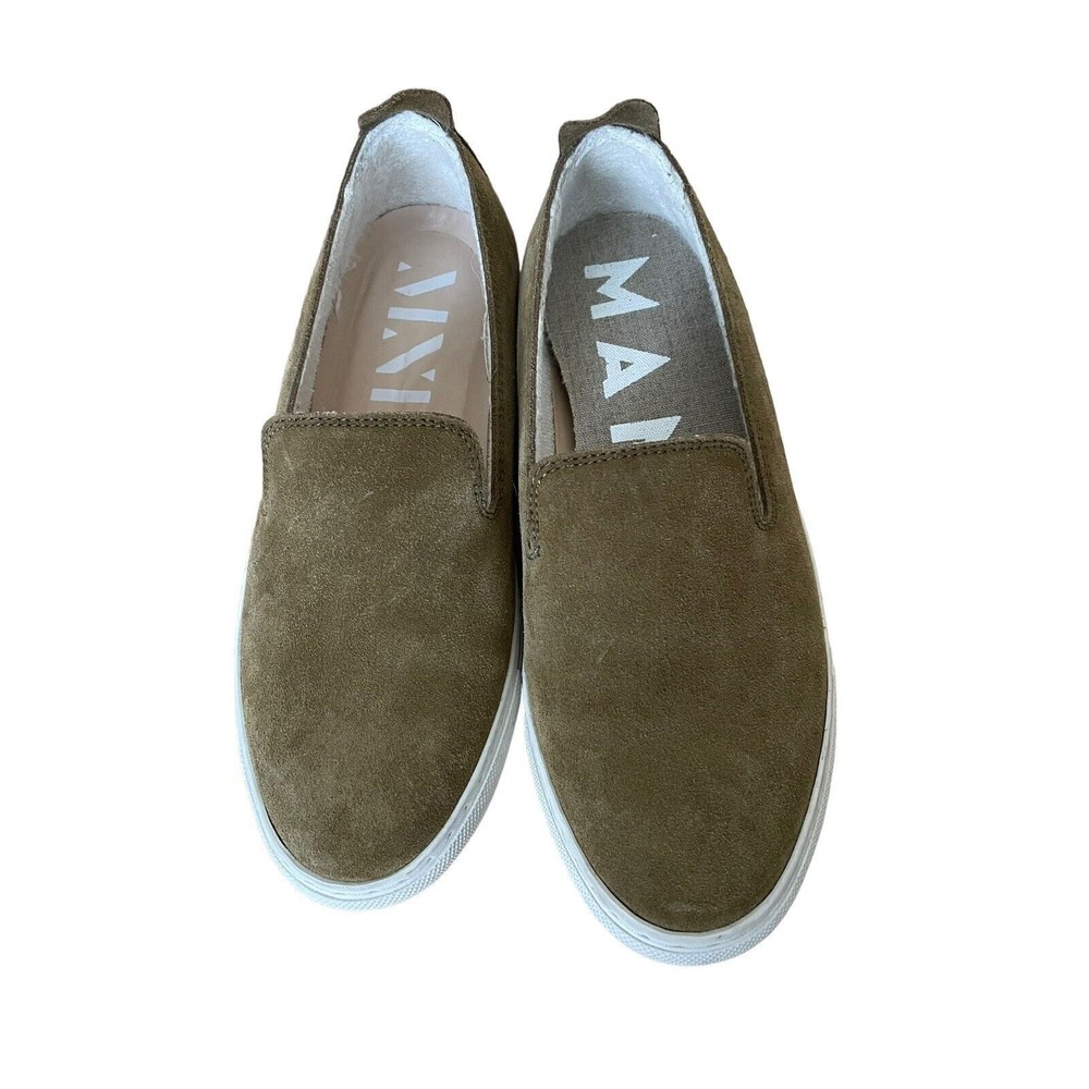 Manebi‎ Suede Slip Olive Green HAMPTONS-MOKA Women's Size 36 Medium